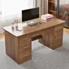Escritorio de Oficina con Cerradura, Escritorio de Computadora para el Hogar, Mesa de Escritorio Simple, Mesa de Trabajo con Cajón, Escritorio, Combinación de Escritorio y Silla para Personal