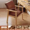 Silla de Madera Maciza, Silla con Respaldo, Taburete de Estudio, Reposabrazos, Silla de Escritorio, Silla de Té, Silla de Comedor para Sala de Estar, Silla de Estudio para Oficina para Sentarse Largo Tiempo
