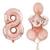 Paquete de Globos de Látex con Lentejuelas Oro Rosa 30 Pulgadas Combinación de Globos de Látex Digitales Decoración para Fiesta de Cumpleaños Infantil