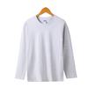 Camiseta de Manga Larga Pesada de Algodón Puro Transpirable Tianning 260g para Transmisión en Vivo para Hombres y Mujeres Manga Larga para Mujer Hombros Descubiertos Color Negro Blanco