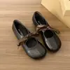 Zapatos Planos Franceses de Mariposa con Correa Única Versátiles de Pata de Cerdo Zapatos de Punta Dividida para Mujer Cómodos Zapatos Mary Jane Zapatos Planos de Ballet