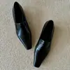 Versão em Pele de Ovelha~Estilo Britânico Sapatos Loafer Quadrados de Couro Genuíno com Solado Grosso para Mulheres, Sapatos de Salto Baixo Estilo Francês, Sapatos de Uma Fivela Mary Jane, Sapatos Pequenos de Couro