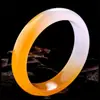 Pulseira de Jade Huanglong de Yunnan, Metade Branca e Metade Amarela, Pulseira Cristalina Feita de Rocha de Quartzo, Jade Amarelo Feminino com Certificado Ngtc