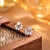 Brincos Pequenos de Bolo Banhados a Ouro 18K em Prata de Lei S925 Brincos Circulares Pequenos Completamente Cravejados de Diamante para Mulheres Simples e Modernos