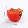 Miniaturas creativas de paisaje de medio corte de manzana y sandía, decoraciones DIY temáticas de comida, accesorios colgantes y pequeños adornos de escritorio