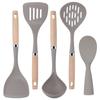 Espátula de silicona beige sartén antiadherente pala para cocinar doméstica juego de utensilios de cocina para cocinar de 8 piezas juego de 5 piezas