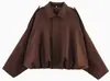 Moda Versátil para Mujer 2026 Chaqueta Aviador de Gama Alta con Textura de Gamuza