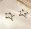 Pendientes de acero inoxidable con forma de estrella de cinco puntas para mujer, de alta gama, ligeros, de lujo, chapados en 18 quilates, de moda europea y americana, al por mayor