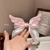 Presilha de Cabelo Fofa Estilo Japonês com Laço e Asas de Pelúcia para Mulheres, Acessório de Cabelo Lolita, Ornamento de Cabelo Doce e Macio para o Topo da Parte de Trás da Cabeça