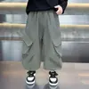 Pantalones de Otoño para Niños 2026 Nuevos Pantalones Cargo Geniales de Moda Estilo Coreano Pantalones Casuales de Primavera y Otoño para Niños