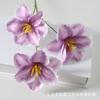 Simulação de flores 3 cabeças tulipa aberta impressão 3D pano fosco arranjo de flores para casamento ornamentos adereços de tiro