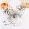 Diadema de Año Nuevo Transfronteriza Diadema de Lentejuelas de Estrella de Cinco Puntas Diadema Creativa con Letras Inglesas Diadema de Navidad Fiesta Diadema para Ambiente de Fiesta