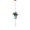 Vaso de flores para jardinagem, recipiente de bolso de rede, cesta de arborização, cesta suspensa criativa de corda de algodão trançada