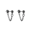 Pendientes Colgantes de Cadena con Cuentas Redondas de Plata de Ley 925 para Mujer, Diseño Sencillo de Nicho, Pendientes de Estilo Genial 0290L