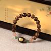 Nuevo Pulsera de Aceite Negro de Aloes de Borneo Chino Anillo Doble Pulsera de Estilo Nacional Pulsera de Rosario Wen Play fabricantes al por mayor