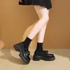 Zapatos de Cuero con Suela Gruesa para Mujer 2026 Nuevo Estilo Primavera y Otoño Estilo Británico Mocasines de Suela Blanda para Mujer Aumentadores de Altura Versátiles Slip-Ons