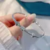 Pulsera de Cintura Pequeña para Mujer Estilo Bosque Versátil de Moda Tendencia INS Celebridad de Internet Pulsera de Plata Chapada de Empuje y Tira Moda Estilo Coreano Transmisión en Vivo Douyin