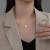 Nalan plata s925 concha dulce creciente cadena clavícula femenina corazón de niña verano collar pequeño fresco D9589