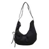 Bolso Cruzado de Nylon con Cordón Personalizado para Mujer de Gran Capacidad Estilo Perezoso Bolso de un Solo Hombro Bolso Simple para Estudiantes y Viajes