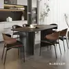 Modelo 2026, mesa de jantar com base de apoio de fundo inteiro, luxo leve estilo italiano, design moderno minimalista, adequado para apartamentos pequenos