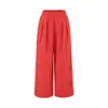 Pantalones Rectos Casuales de Corte Holgado con Cordón y Cintura Elástica, Nuevo Estilo Otoño, Versátiles, Adelgazantes, Color Sólido, Pantalones Casuales de Pierna Ancha para Mujer