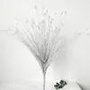Ventas Directas de Fábrica Flores Artificiales Brillo Hierba de Pavo Real Arreglo Floral Accesorios Hojas de Caña Hierba de Cebolla Decoración de Boda