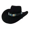 Sombreros multicolores de otoño e invierno transfronterizos, sombreros de fieltro estilo vaquero retro europeo y americano, sombreros fedora negros para hombre, sombreros de jazz para mujer