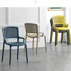 Silla nórdica de plástico con respaldo, moderna y sencilla, para el hogar, económica, informal, para exteriores, gruesa, para comedor de adultos.