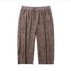 Calças finas de seda gelada verão respirável casual elástico calças cortadas moda all-match shorts listrados da moda masculina esportes