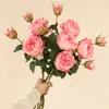 Rama Artificial Individual de Gama Alta 2 Cabezas Rosa de Primavera Salón de Bodas Hogar Hotel Decoración Flor Artificial Rosa Artificial