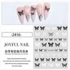 Calcomanías para uñas ultrafinas blanco y negro pintadas a mano mariposa estilo ins negro oscuro pegamento de tira flexible calcomanías para uñas de mariposa decoraciones
