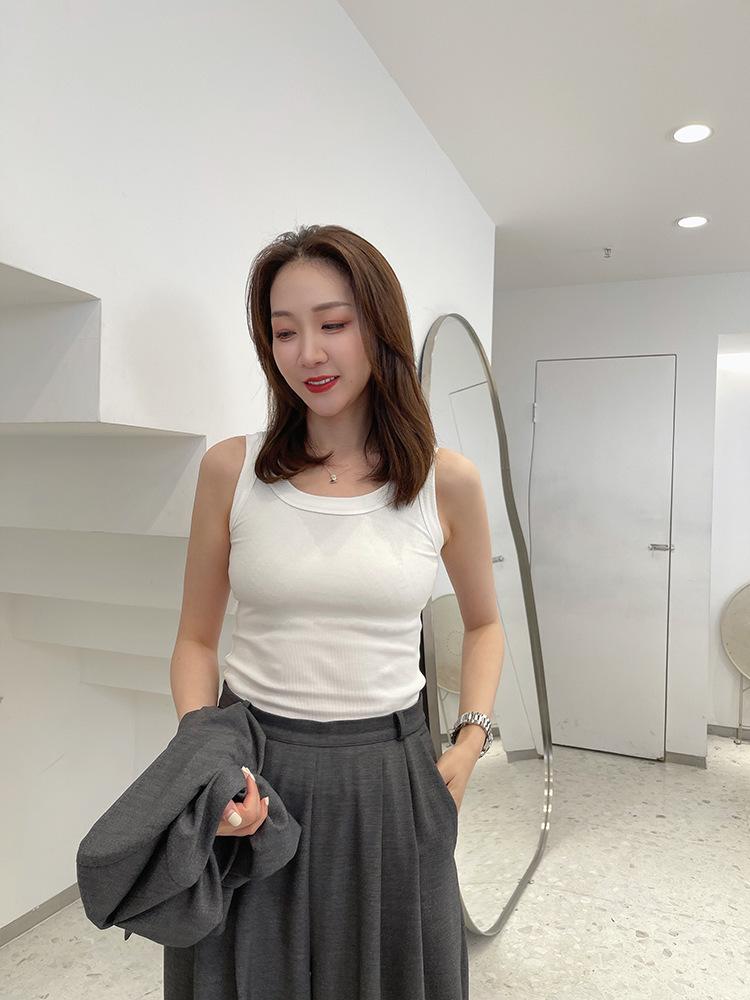 老板娘同款螺纹棉女士背心防走光遮副乳内衣弹力修身显瘦百搭背心