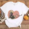 Nova Camiseta Feminina de Manga Curta com Gola Redonda e Estampa Exportação 2025