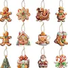 Homem de Pão de Gengibre de Natal Figura Decorativa Enfeite Design Feriado Árvore de Natal Festa Arte em Madeira