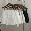 Saia Doce de Bolinhas Brancas para Mulheres Verão Nova Cintura Alta Justa Estilo Menina Versátil