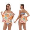 Toalla de playa plegable de gran tamaño 80X160, toalla de baño estampada, toalla de playa integrada, bolsa integrada, portátil