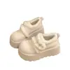 Retro Plus Terciopelo Versátil Hebilla de Piel Suela Gruesa Aumenta Altura Zapatos Birkenstock Mujer 2026 Invierno Nuevos Zapatos de Algodón Cómodos Botas de Nieve