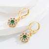 Pendientes de flores creativos con incrustaciones de circonitas chapadas en oro y cobre transfronterizos europeos y americanos, pendientes personalizados de temperamento versátil en stock al por mayor