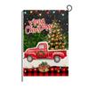 Bandera navideña de lino para jardín transfronteriza de Amazon, con estampado de árbol de Navidad y letras a cuadros, decorativa para patio al aire libre.