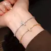 Pulseira Minimalista Estilo Francês com Cruz de Zircônia de Puxar, Brincos de Luxo Leve de Alta Qualidade, Joias de Mão Personalizadas da Moda e Exquisite para Mulheres