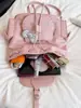 Estilo dulce y fresco, textura suave de blanco lechoso brumoso, mochila de gato de dibujos animados, fufu lechoso, de aspecto de hada, para viajes y compras, dulce mochila de doble hombro