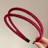 Faixa de Cabeça de Lã de Cor Sólida de Camada Dupla para Mulheres 2025 Novo Estilo de Moda de Alta Qualidade Faixa de Cabeça Prendedor de Cabelo Lavar o Rosto Grampo de Cabelo Acessório de Cabeça