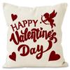 Funda de almohada para pareja de San Valentín, para fiestas navideñas, dormitorio, decorativa, con borde cruzado, de lino, estampada, al por mayor