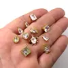 Colgantes de serie de circonita multiestilo con base de acero inoxidable, disponibles en formas de pentagrama, gota de agua y corazón para pulseras, pendientes y collares DIY