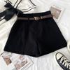 Shorts Casuais para Mulheres, Novo Estilo Primavera 2026, Versão Coreana, Estilo Ins Hong Kong, Retrô, Simples, Cintura Alta, Corte A, Calça Wide Leg para Roupa de Exterior