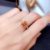 Anillo colgante y pendientes con citrino brasileño natural de imitación, transmisión en vivo de celebridades en Internet, joyería de la suerte para este año.