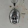 Collar con colgante de calavera cruzada de acero inoxidable, collar con alas y ojos de calavera, estatua de Buda, collar punk para hombre