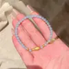 Pulsera de Diamantes y Perlas Rosadas Espumosas Estilo Francés para Mujer, Dulce, de Moda, Exquisita y de Aspecto Elegante