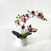 Pieza Decorativa: Set de Arreglo de Flores Artificiales Estilo Chino de 12 Flores Orquídea Mariposa para Mesa de Café de Sala de Estar, Flores Falsas para Mueble de TV y Decoración de Mesa, Flores de Seda