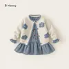 Ropa Infantil Youbao Primavera y Otoño: Cárdigan Floral para Niña, Tejido para Bebé de Cuello Redondo, Suéter Infantil Color Block